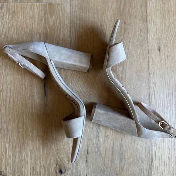 Sam Edelman Nude suede leather ankle strap heel - Picture 5 of 7